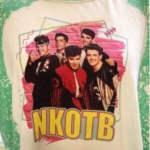 New Kids On The Block Bleach Dye Handmade Graphic Tee